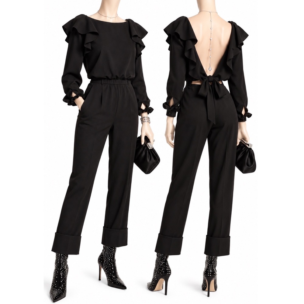 JOHANNA ORTIZ Feel Me Ruffled Wool Jumpsuit | Women's US 2